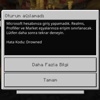 Minecraft’te Microsoft Hesabı Girişi Hatası