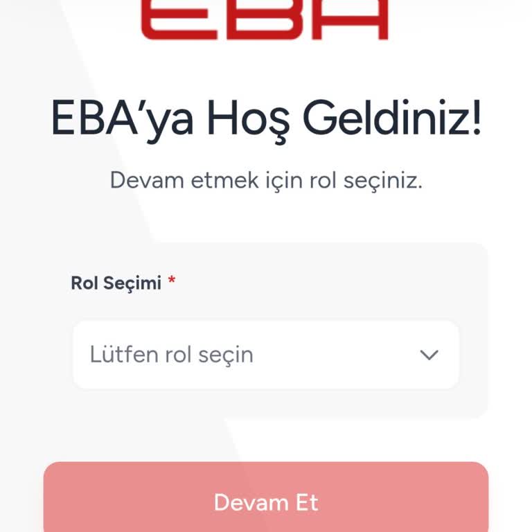 Android'de EBA Öğrenci Hesabına Rol Seçimi Çıkmıyor