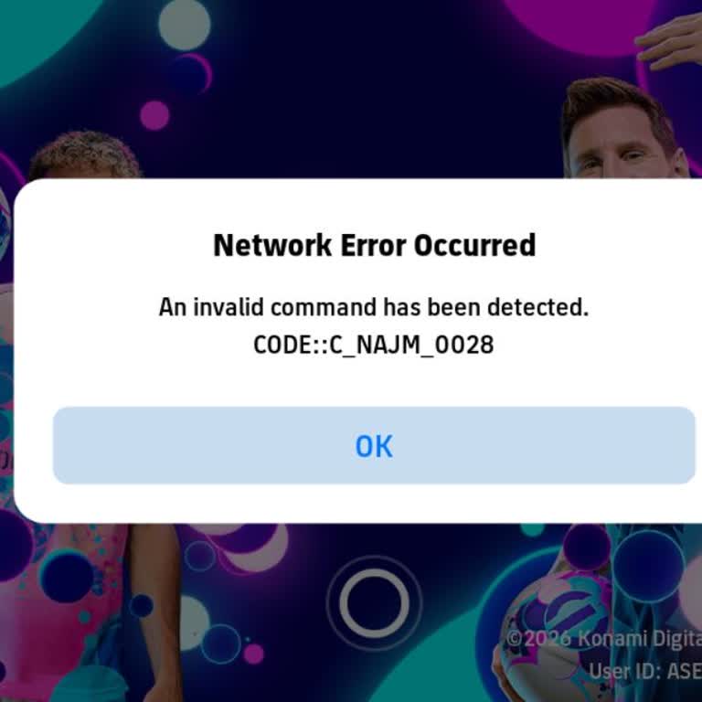 eFootball 2027 Prevents Android Login With Error CODE C_NAJM_0028