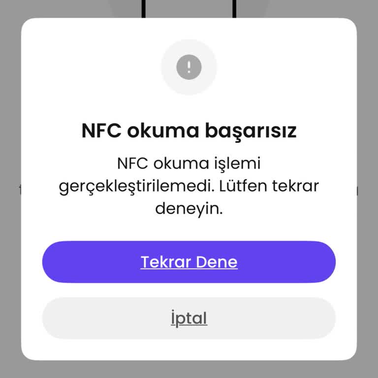 Doa Finans NFC Okuma Hatası Kimlik Doğrulamayı Engelliyor