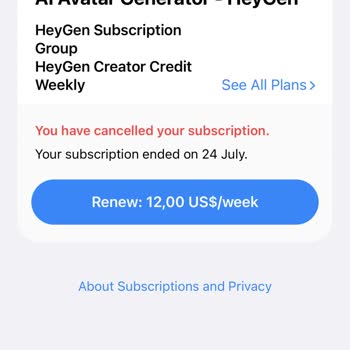 HeyGen Списание Без Моего Разрешения, Моя подписка через App Store и была отменена в июле