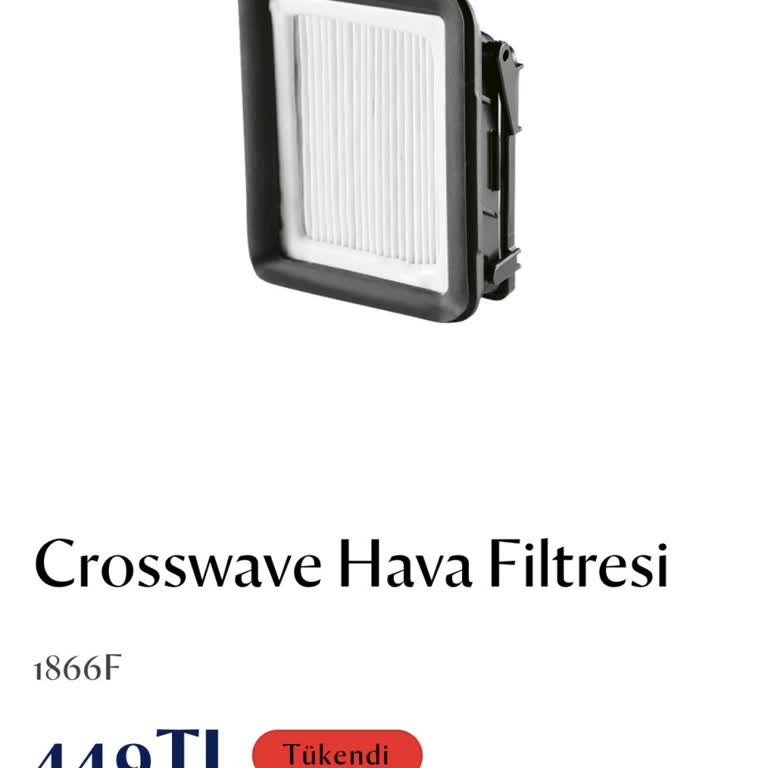 Bissel Crosswave Hava Filtresi Stok Sorunu Süpürgeyi Kullanılamaz Kılıyor