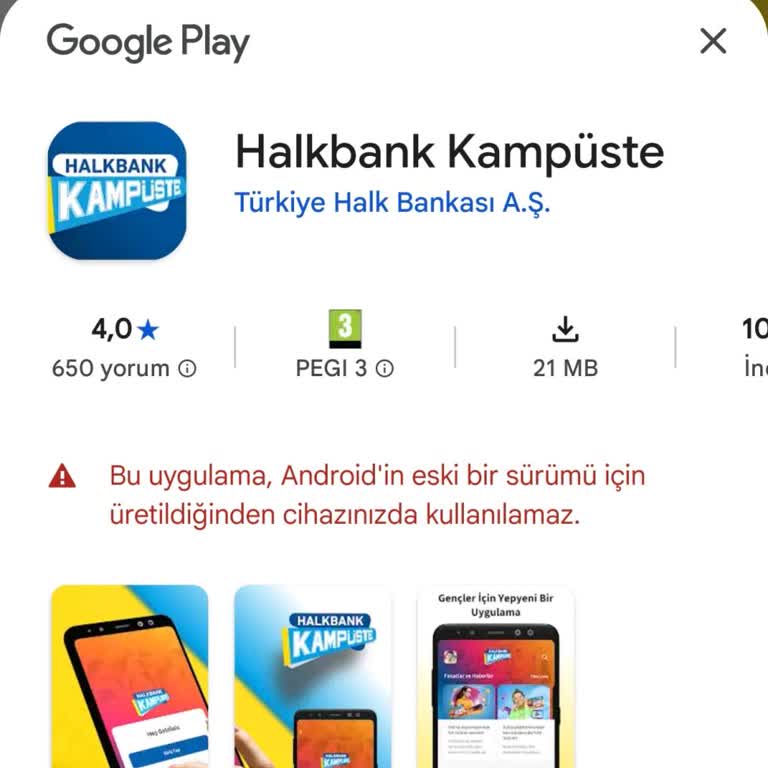 Halkbank Kampüs Uygulaması Yeni Android Sürümlerinde Kullanılamıyor