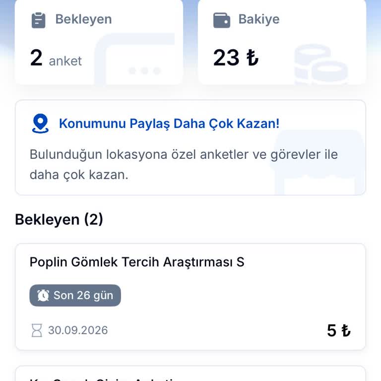 Cevaplanan Anketlerin Ücreti Hesaba Yansımıyor