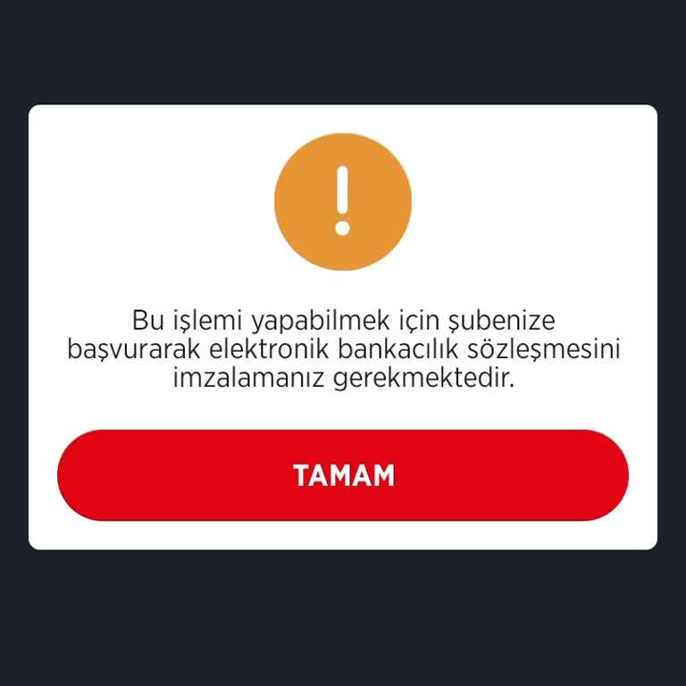 Ziraat Bankası Mobil Uygulamada Havale Ve EFT İçin Elektronik Sözleşme İmzalama İmkansızlığı