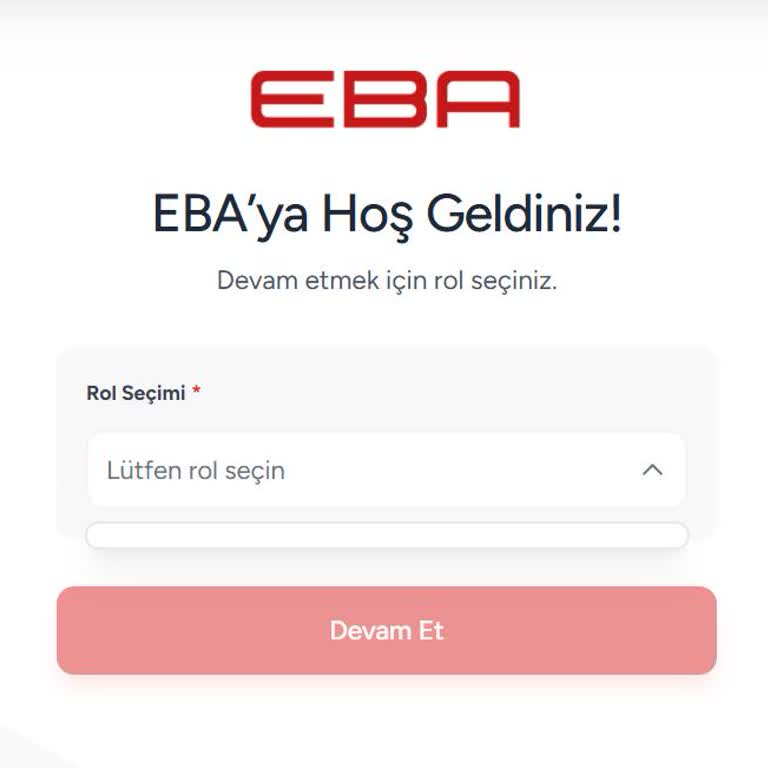 EBA’da Rol Seçimi Ekranında Hiçbir Seçenek Görünmüyor