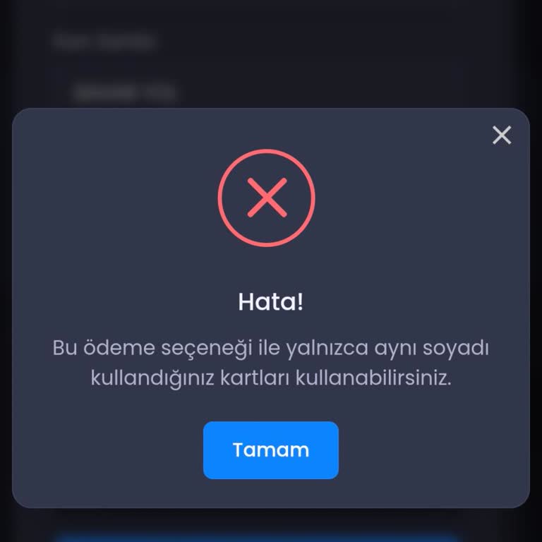 Soyadı Uyuşmadığı İçin Kartım Reddedildi Ve Bakiye Yükleyemiyorum