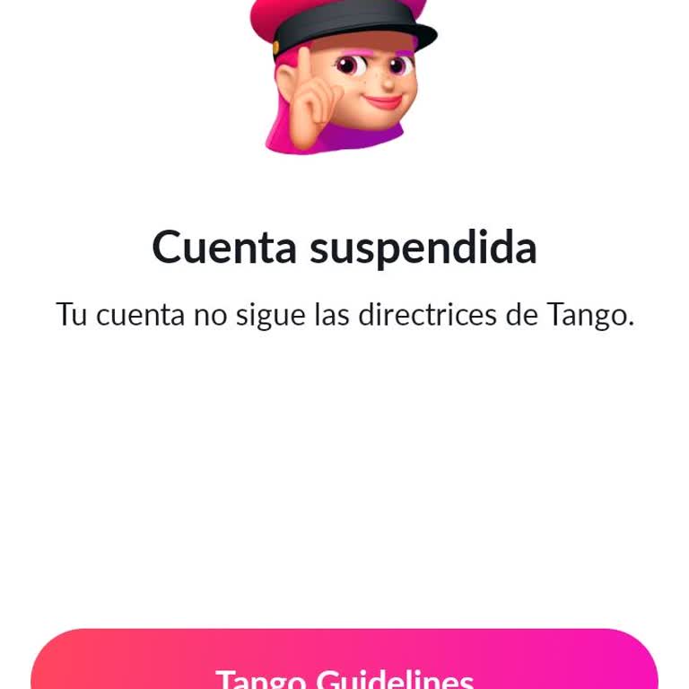 Cuenta Tango suspendida sin explicación, solicito revisión y reactivación