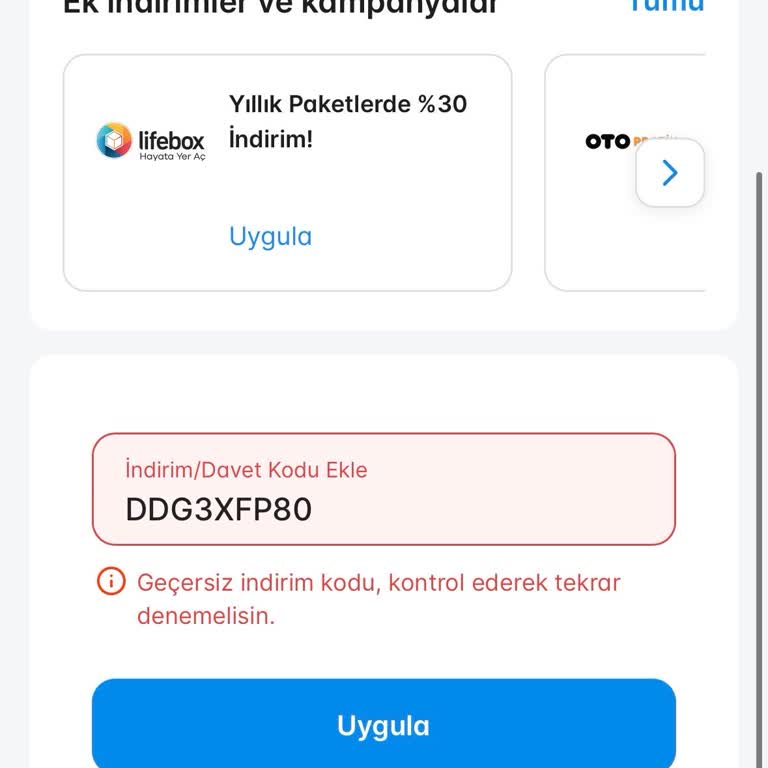 Sigortam.Net Trafik Sigortası İndirim Kodu Çalışmıyor Ve Turkcell Çözüm Sunmuyor