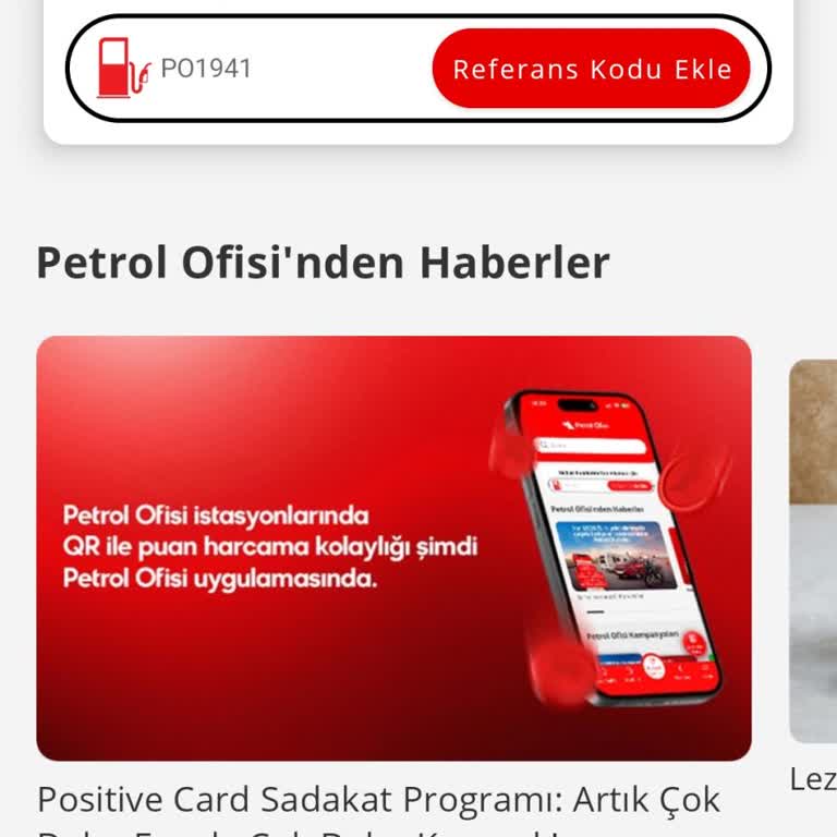 Petrol Ofisi Mobil Uygulamasında Hediye Puan Kampanyası İçin Referans Kodu Alınamıyor
