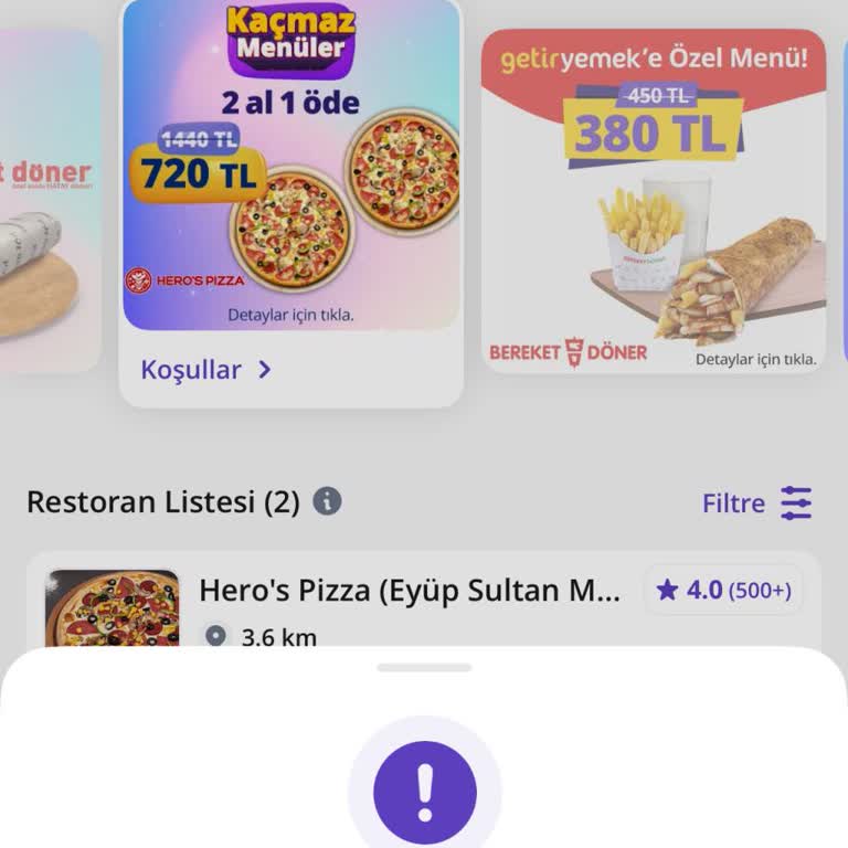 Getir Yemek’te Kazı Kazan Kuponum Sürekli Hata Veriyor