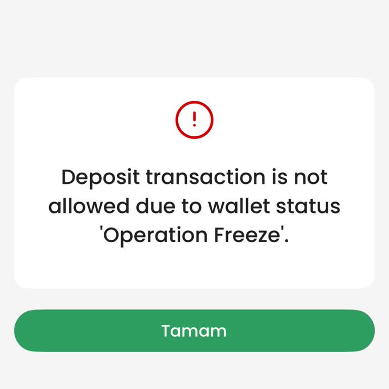 Operation Freeze Hatası Nedeniyle Doa Cüzdanıma Erişemiyorum