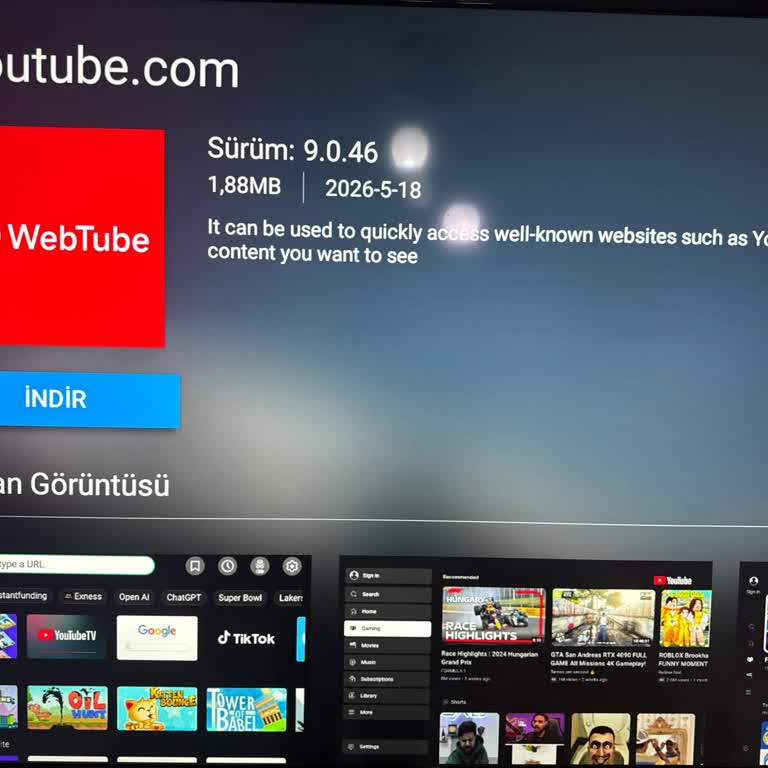 Onvo TV'de YouTube Uygulamasının Yerine Webtube Gelmesi Ve Güncelleme Sorunu