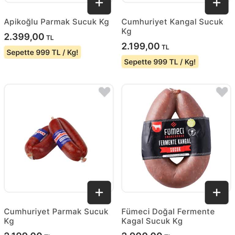 İndirimli Sucuklar Sepete Eklenemiyor, Bölge Hatası