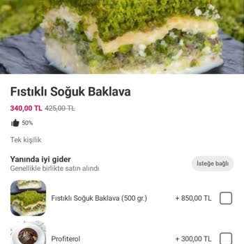 Küflü Ve Yanlış Baklava Üzerine Tam İade Talebi