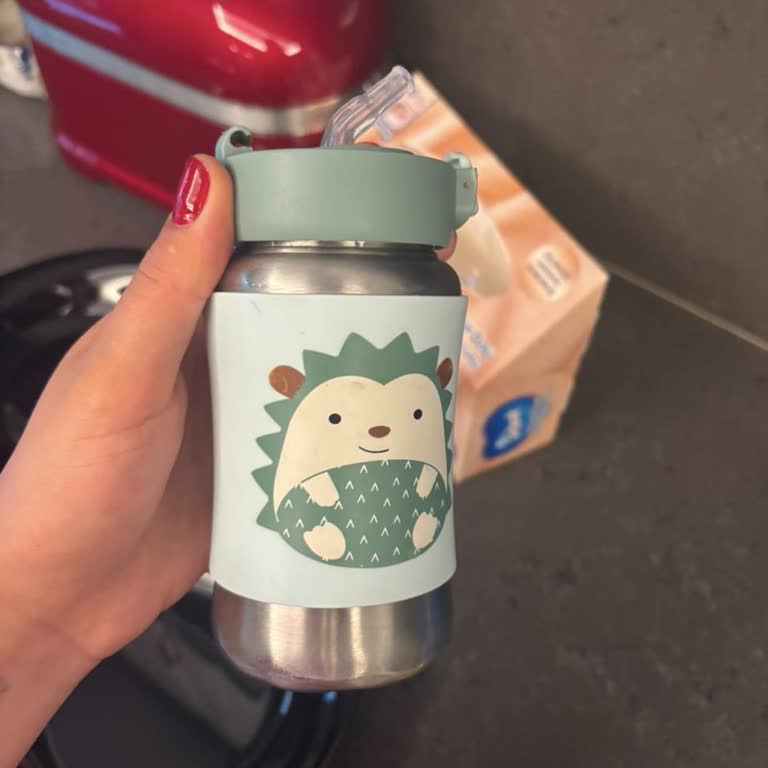 Kayıp Kapak Nedeniyle Skip Hop Kirpi Desenli Çelik Suluk Kullanılamıyor