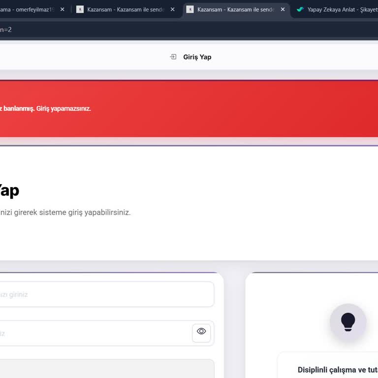 Kazansam.com’da Açıklama Olmadan Banlanan Hesap Ve Ödenmeyen Bakiyenin İadesi