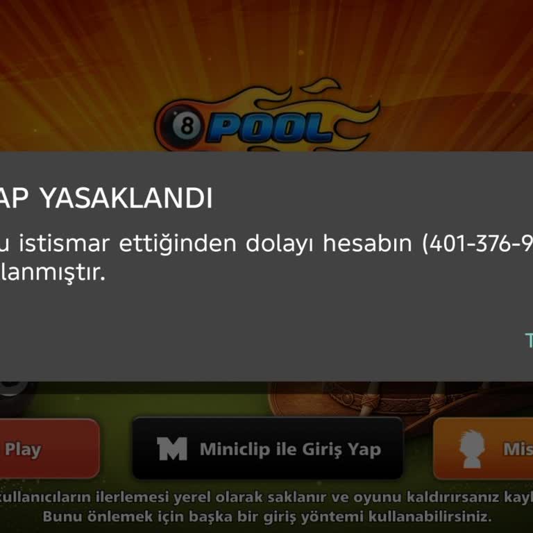 Kalıcı Ban Nedeniyle 8 Ball Pool Hesabım Kapatıldı