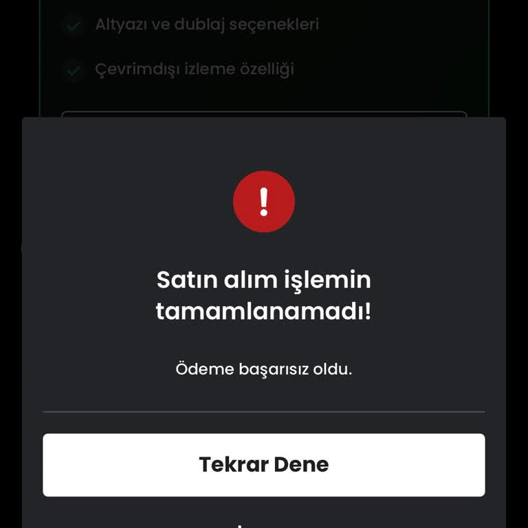 Premium Üyelik Satın Alımında Sürekli Ödeme Hatası