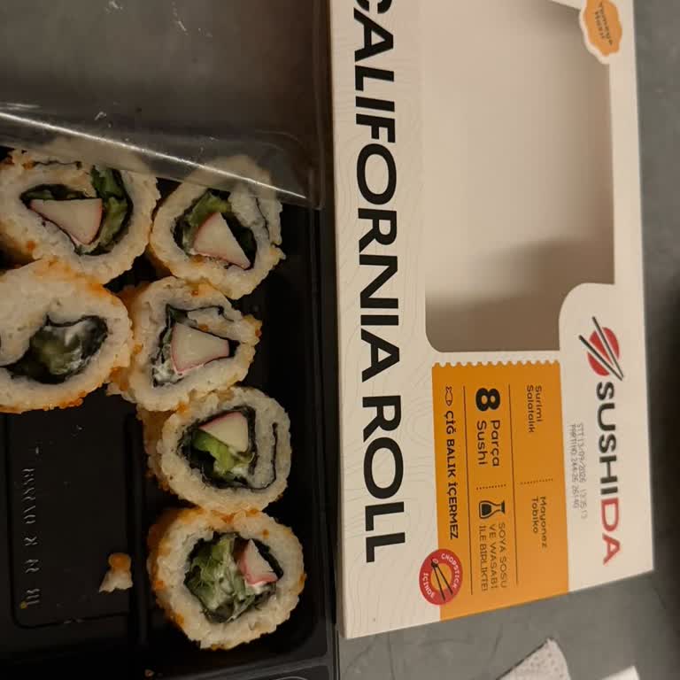 Getir'den Aldığım Dardanel Sushi California Roll Bayat Ve Çiğnemek Zor