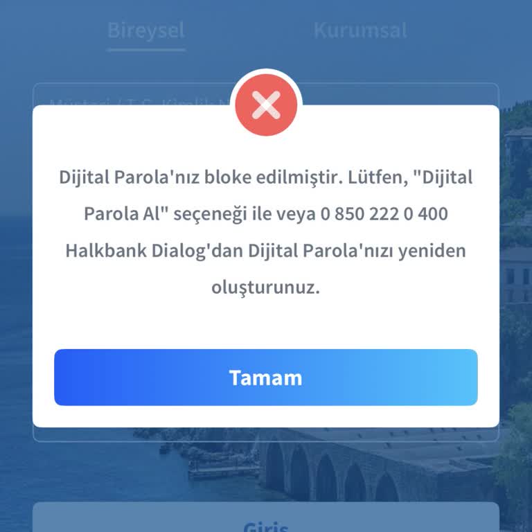 Halkbank Mobil Uygulama Girişinde SMS Ve Dijital Şifre Blokajı Sorunu