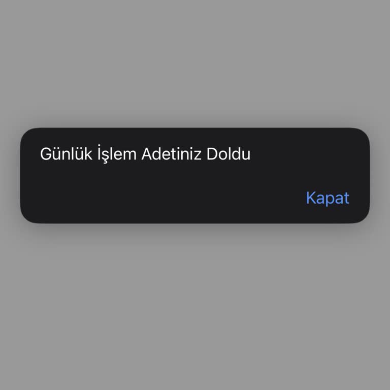 Acil Bilet Alımında Günlük İşlem Limiti Hatası
