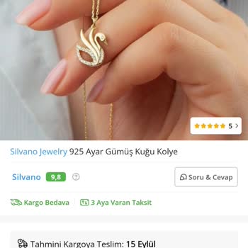 Çiçek Sepeti Sipariş Edilen Kolye İle Gelen Ürün Farkı ve Cevapsız Satıcı