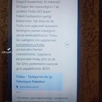 Türk Telekom Tivibu Go 90 TL Fatura İtirazı