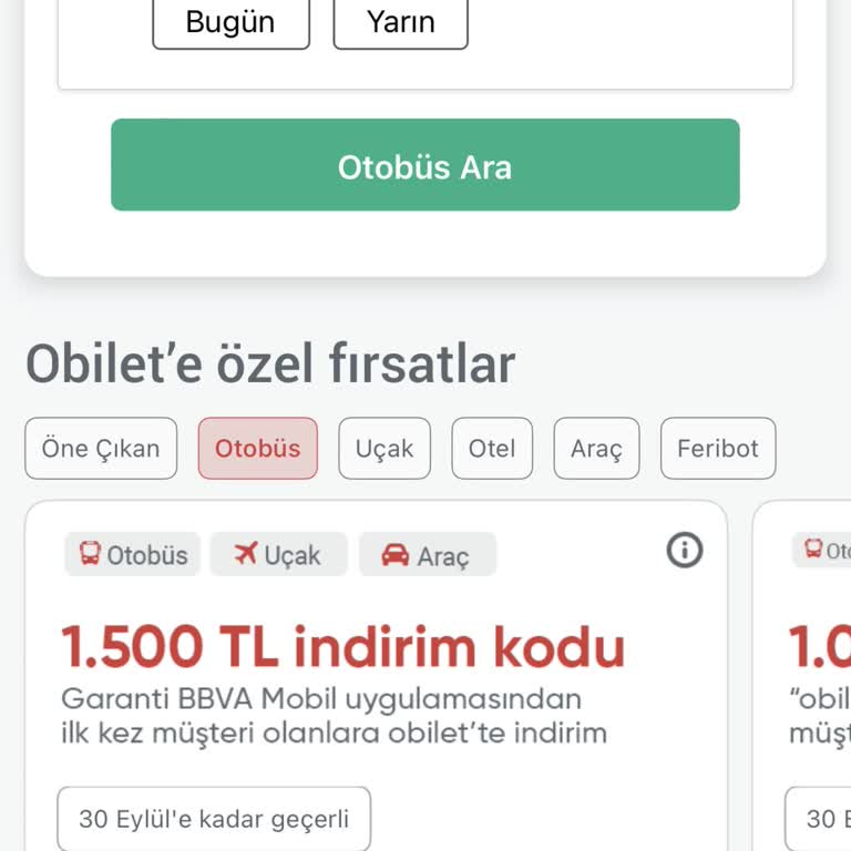Obilet’te 30 Eylül İndirim Tarihi Yanıltması
