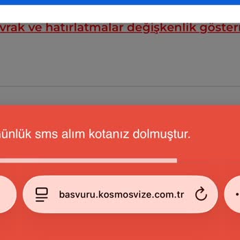 Kosmos Vize Hizmetleri Randevu Sisteminde Tekrarlayan Doğrulama Ve SMS Kota Hataları