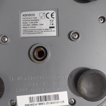 Karaca Hatır Neo Kahve Makinesinde Gövde Çatlağı Ve Elektrik Tehlikesi