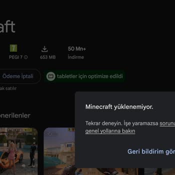 Minecraft Oyununu Lenovo Tabletimde Yükleyemiyorum, 109 TL İade Talep Ediyorum