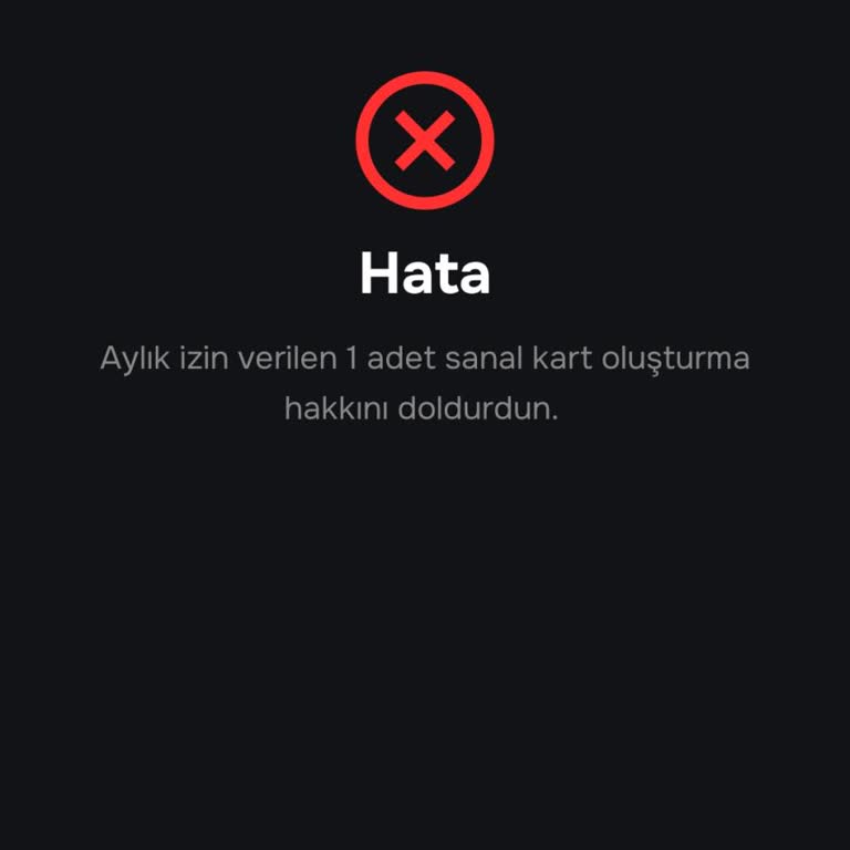 Yanlışlıkla Oluşturulan Hayalet Kart İçin Sanal Kart Hakkı İadesi