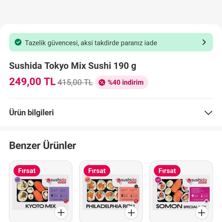 Yanlış Ve Eksik Gelen Sushi Siparişim İçin Tam İade İstiyorum