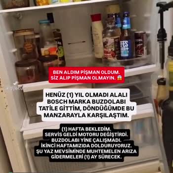 Yazın Bosch Marka Buzdolabım Bozuldu, 20 Gündür Arızayı Gidermediler!