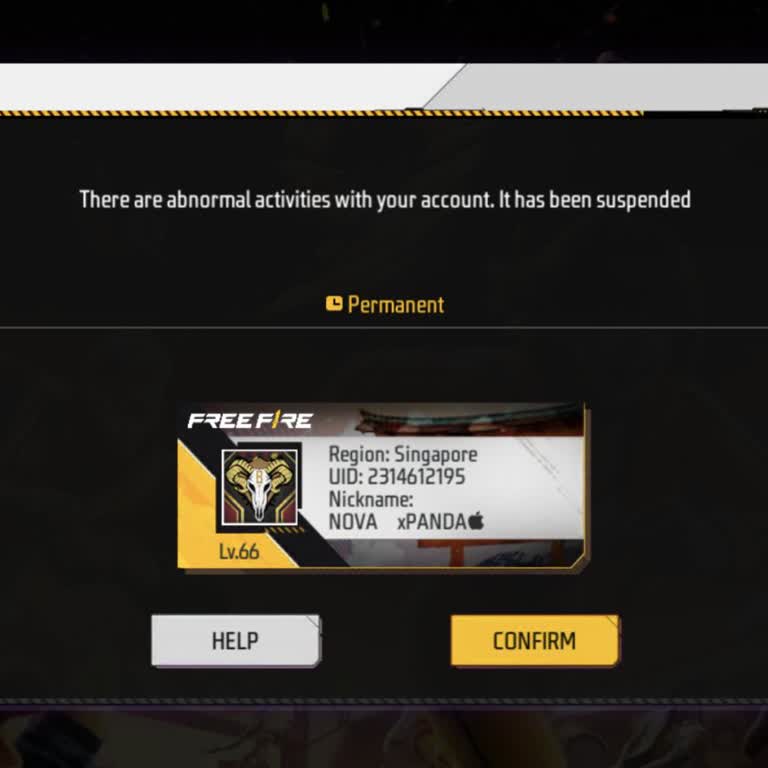 Free Fire Permanent Ban for Abnormal Activity