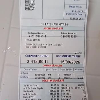 İSKİ Tarafından Gelen Su Faturasına İtirazım Var!