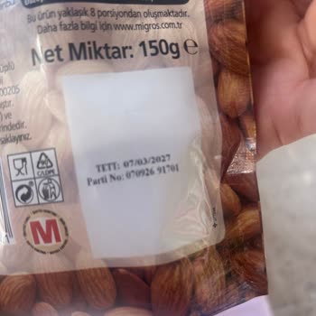 Migros Çiğ Badem Paketi İçindeki Metal Parçanın Ayrılması Ve Güvenlik Endişesi