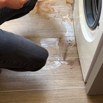 Yeni Çamaşır Makinesinde Pas Renginde Su Kaçağı Ve Dolap Hasarı İçin Ürün Değişimi