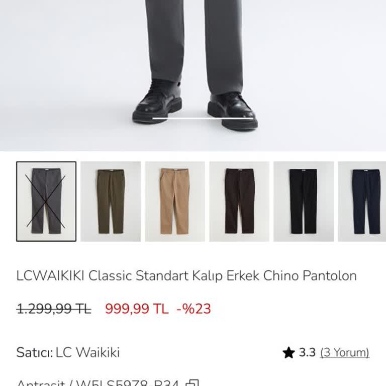 Antrasit Chino Pantolon Stok Girmeli Ve Fiyatı Düşürülmeli