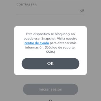 Imposibilidad de acceder a Snapchat por error SS06, solicito solución