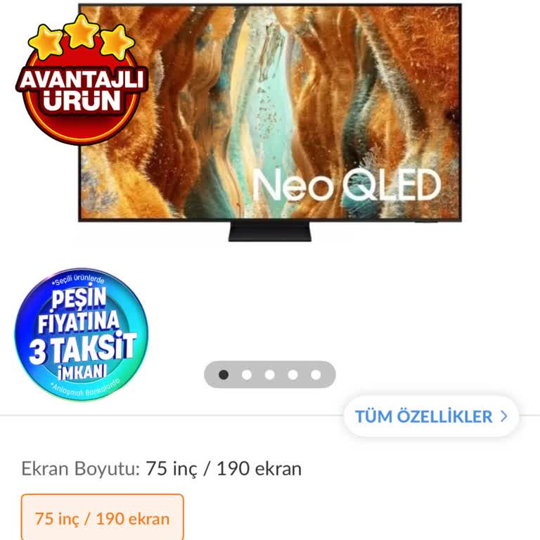 Samsung 75QN70F 4K Neo QLED TV'nin Tek Taraflı İptali Ve Yetersiz Memnuniyet Kuponu