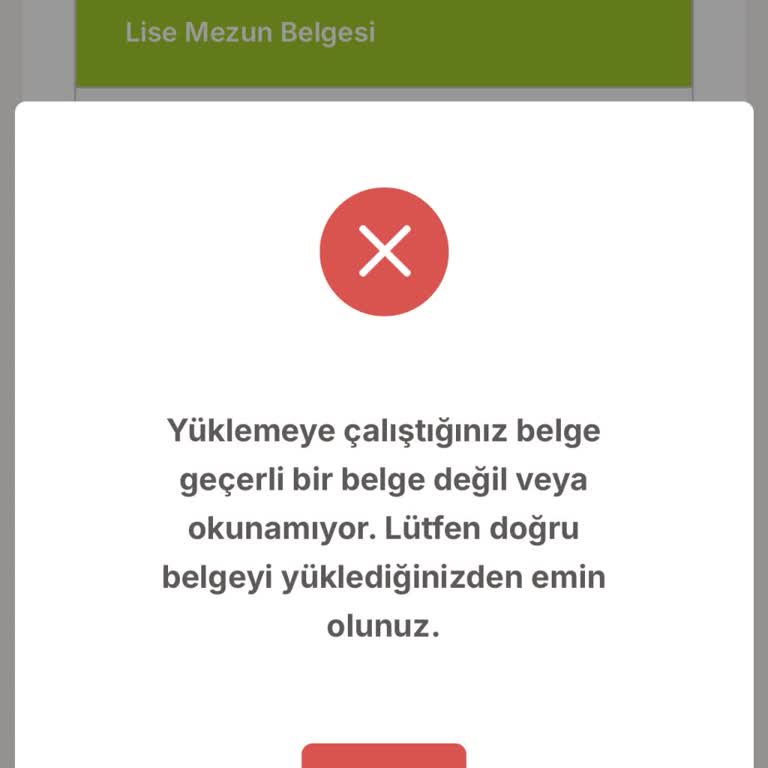 Türk Eğitim Vakfı Sisteminde E-Devlet Barkodlu Açık Lise Mezuniyet Belgesi Kabul Edilmiyor