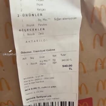 McDonald's İlgisizlik, Dikkatsizlik, Yemeğimin Berbat Gelmesi