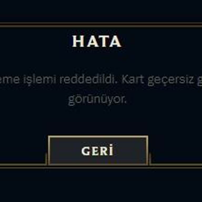 Ziraat Bankası Kartımın Online Oyun Ödemelerinde Sürekli Reddedilmesi