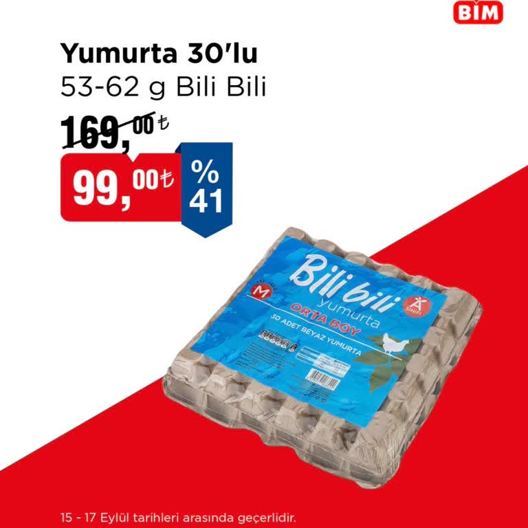 BİM’de İndirimli 30’lu M Boy Yumurta Bulunamadı