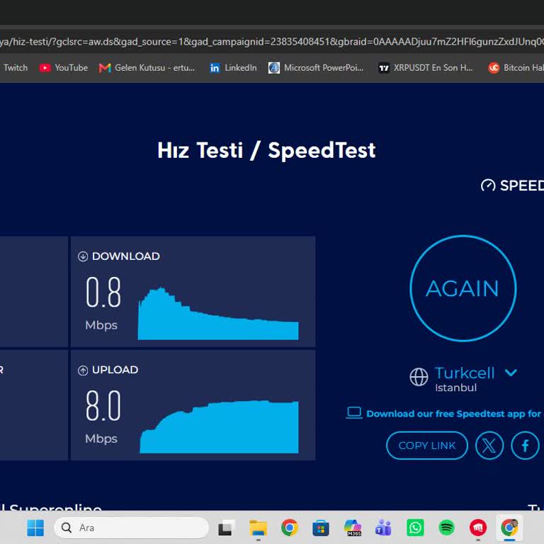 Sözleşmeli 100 Mbps Hızım 0,8 Mbps’e Düşüyor Ve Bildirimsiz Zam Uygulandı