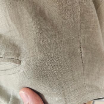 H&M Keten Pantolonunda Yıkama Öncesi Deformasyon