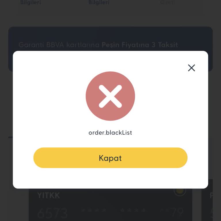 Turkcell Pasaj’da “Order. Blacklist” Hatası Alışverişi Engelliyor
