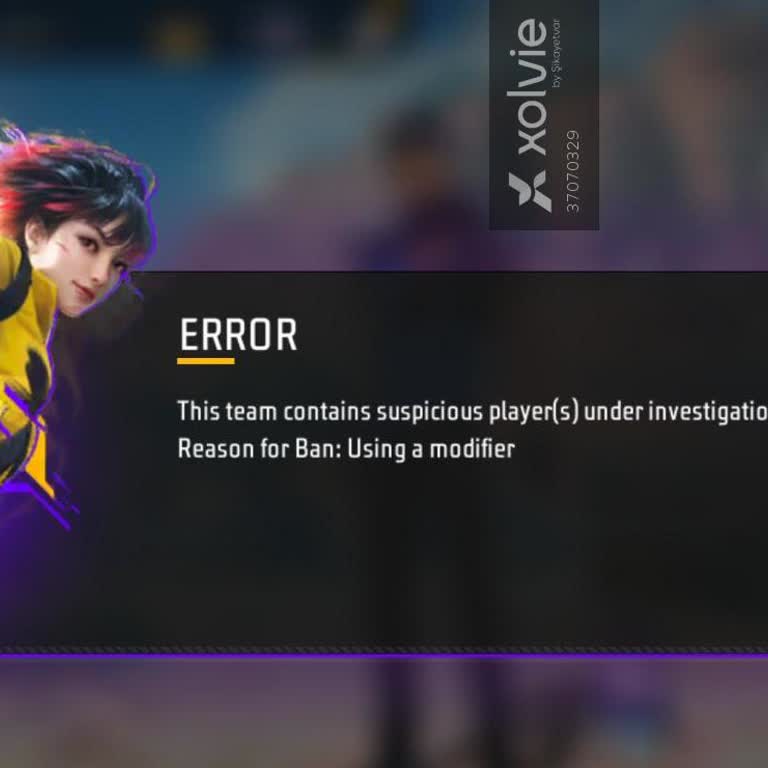 My Free Fire Player ID Restricted for Suspicious Activity and Modifier Ban